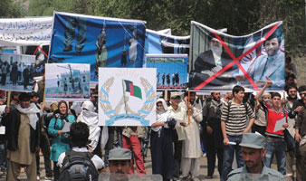 A protest aginst Iranian regime in Kabul