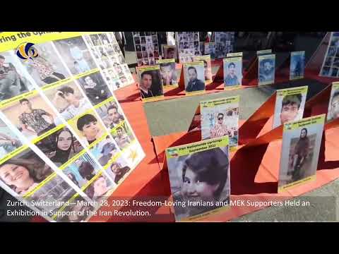 Zurich—March 28, 2023: MEK Supporters Held an Exhibition in Support of the Iran Revolution