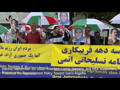 Vienna, September 15, 2022: MEK Supporters, Protested the Appeasement Policy Toward Iran&#039;s Regime