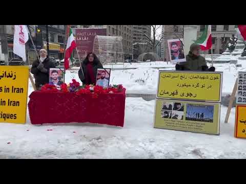 Montreal, Canada—January 27, 2024: MEK Supporters Rally Condemning the Wave of Executions in Iran.