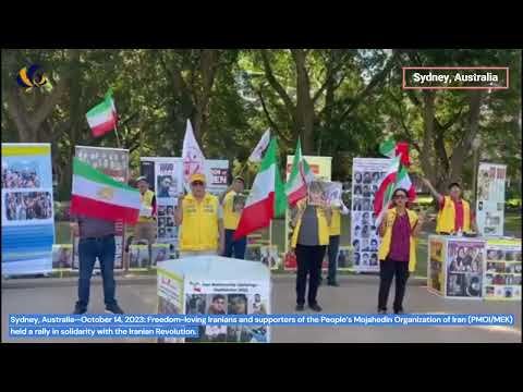 Sydney—October 14, 2023: MEK supporters held a rally in solidarity with the Iranian Revolution.