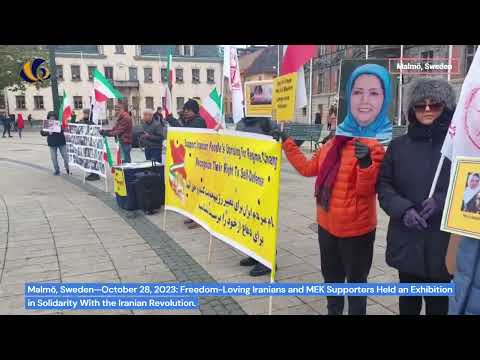 Malmö—Oct 28, 2023: Freedom-Loving Iranians &amp; MEK Supporters Rally in Support of the Iran Revolution