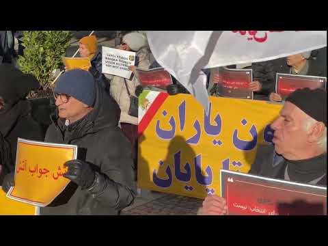 Gothenburg, Sweden—February 17, 2024: MEK supporters rally in support of the Iranian Revolution.