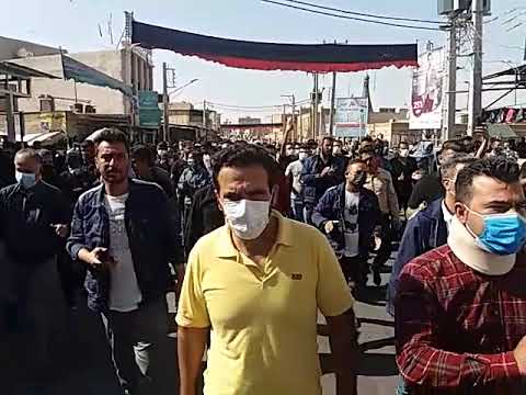 راهپیمایی و تجمع اعتراضی کارگران هفت‌تپه در خیابانهای شوش در ششمین روز از اعتصاب
