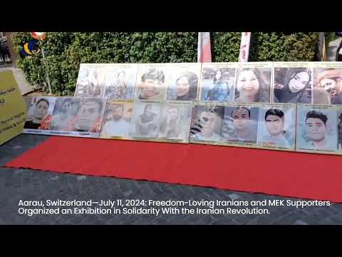 Aarau, Switzerland—July 11, 2024: MEK Supporters Exhibition in Support of the Iranian Revolution