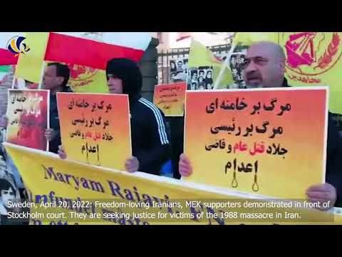 April 20, 2022: Freedom-loving Iranians, MEK supporters, demonstrated in front of Stockholm court.