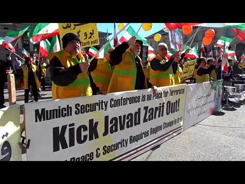 IRAN: MEK supporters urge Munich Security Conference to expel Zarif