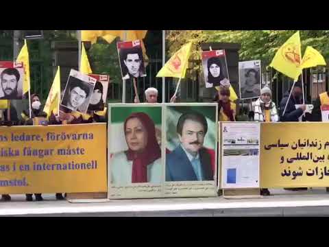 تظاهرات ایرانیان آزاده و هواداران سازمان مجاهدین در دادخواهی قتل‌عام شدگان ۶۷ در استکهلم سوئد - ۸مهر