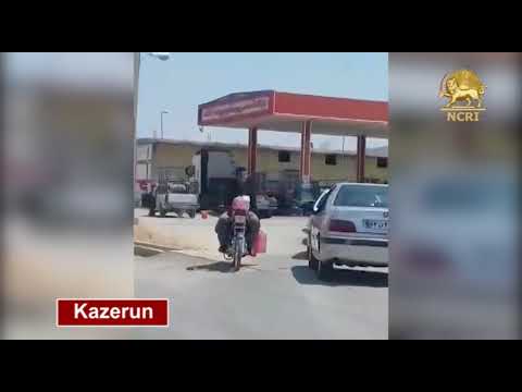 IRAN, May 23, 2018.Congestion in gas stations and shortage of fuel after the strike by truck owners