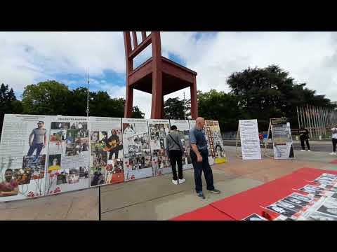 برگزاری نمایشگاه قتل عام شدگان سال ۶۷ در میدان تاسیون ژنو توسط ایرانیان آزاده