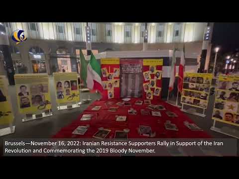 Brussels—November 16, 2022: MEK Supporters Rally, Commemorating the 2019 Bloody November