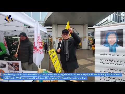 Heidelberg—Nov 25, 2023: MEK Supporters Rally &amp; Exhibition in Solidarity With the Iranian Revolution