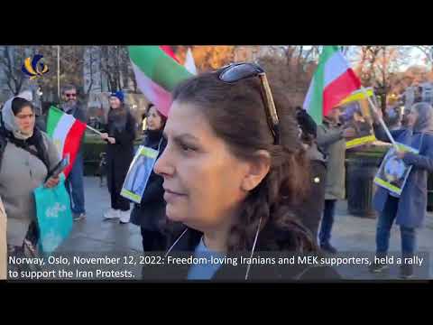 Norway, Oslo, November 12, 2022: MEK supporters, held a rally to support the Iran Protests.