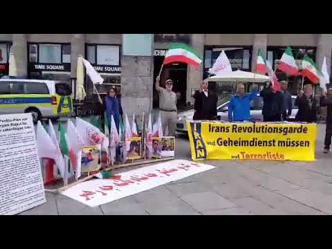 Cologne, Germany—May 8, 2024: MEK Supporters Rally in Solidarity With the Iranian Revolution.