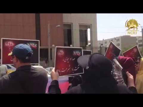 TEHRAN, Iran. Protest gathering of the looted depositors of &#039; Shandiz&#039; financial institute