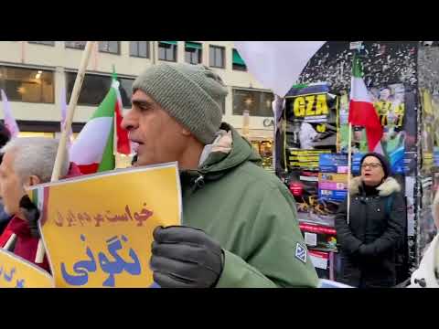 Gothenburg, Sweden—December 16, 2023: MEK Supporters Rally in Solidarity With the Iranian Revolution
