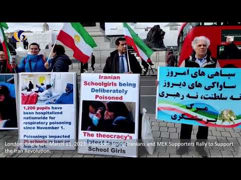 London, England—March 11, 2023: MEK Supporters Rally to Support the Iran Revolution