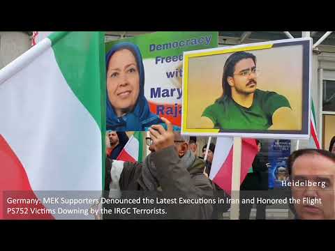 Germany—Jan 7, 2023: MEK Supporters Denounced the Executions in Iran and Honored the PS752 Victims.