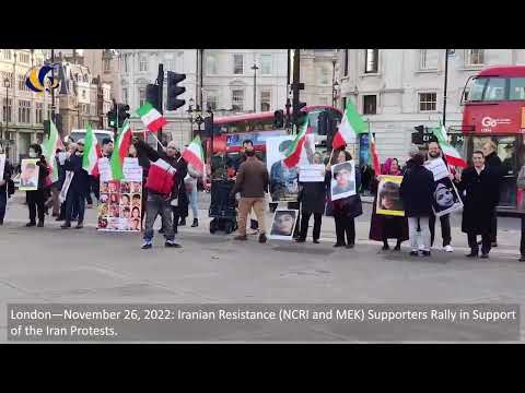 London—November 26, 2022: MEK Supporters Rally in Support of the Iran Protests.
