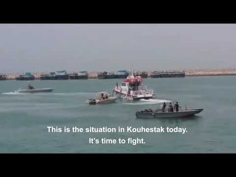 Locals set fire to marine police boats in Kuhestak of southern Iran