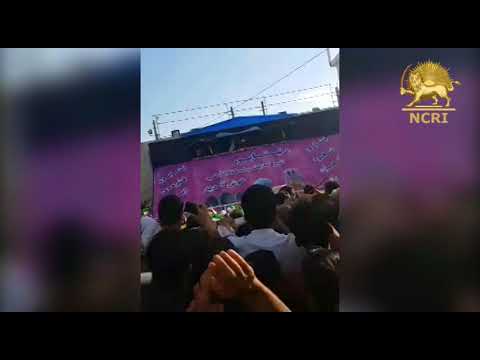 NEYSHABUR, Iran, May 6, 2018. People chant slogans agains Rouhani