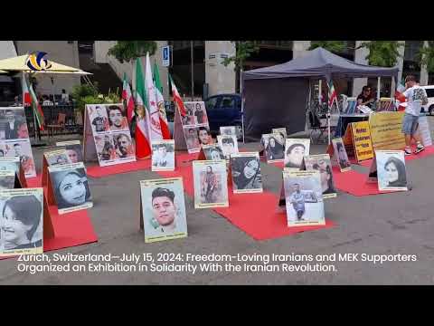 Zurich—July 15, 2024: MEK Supporters Exhibition in Solidarity With the Iranian Revolution
