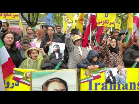 تظاهرات ایرانیان آزاده هواداران سازمان مجاهدین در بروکسل در حمایت از قیام مردم ایران