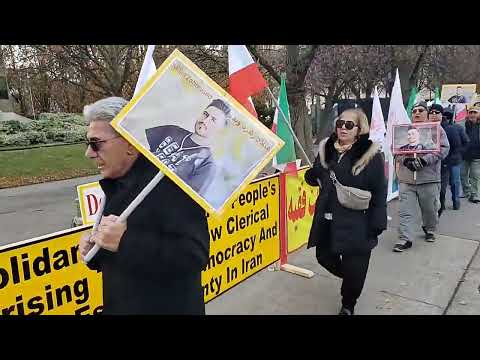 Toronto, Canada—Nov 25, 2023: MEK Supporters Rally in Solidarity With the Iran Revolution.