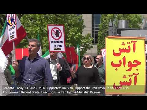 Toronto—May 13, 2023: MEK Supporters Rally to Support the Iran Revolution.