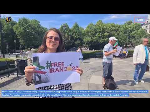 Oslo—June 17, 2023: MEK Supporters Held a Rally in Support of the Iran Revolution.