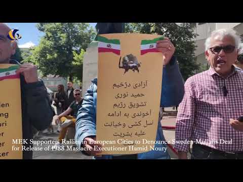 MEK Supporters Rallies in European Cities to Denounce Sweden-Mullahs Deal for Release Hamid Noury