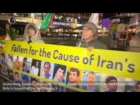 Gothenburg, Sweden—November 30, 2022: MEK Supporters Rally in Support of the Iran Protests