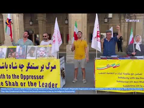 Vienna, Austria—June 3, 2023: MEK Supporters Held a Rally in Solidarity With the Iran Revolution.