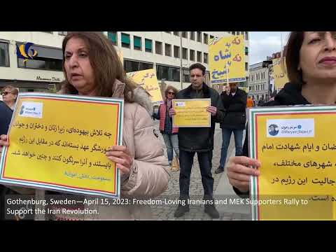 Gothenburg, Sweden—April 15, 2023: MEK Supporters Rally to Support the Iran Revolution.
