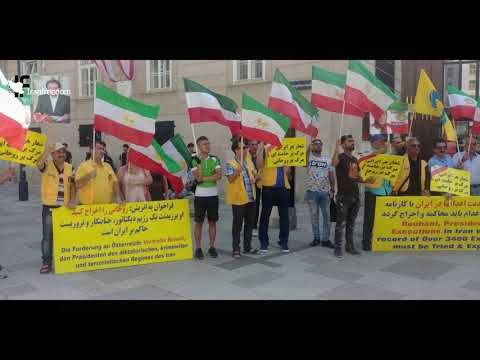 Exiled Iranians protest against Rouhani&#039;s trip to Austria