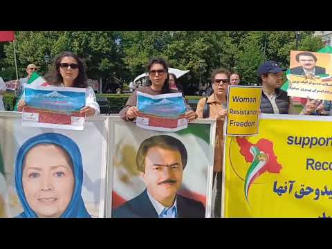 Oslo, Norway—June 15, 2024: MEK supporters rally in solidarity with the Iranian Revolution - part 1