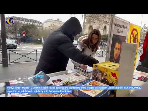 Paris, France—March 15, 2024: MEK Supporters Exhibition in Support of the Iranian Revolution