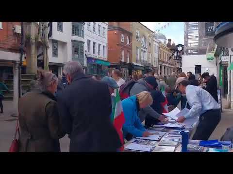 Winchester, England—March 30, 2024: Iranians Held an Exhibition to Support the Iranian Revolution.