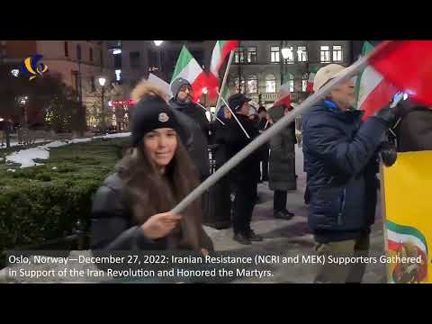 Oslo—Dec 27, 2022: MEK Supporters Gathered in Support of the Iran Revolution &amp; Honored the Martyrs