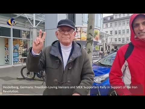 Heidelberg, Germany - April 8, 2023: MEK Supporters Rally in Support of the Iran Revolution.