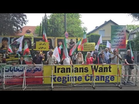 Berlin, June 28, 2024: MEK supporters held a protest rally in front of the mullahs&#039; embassy.