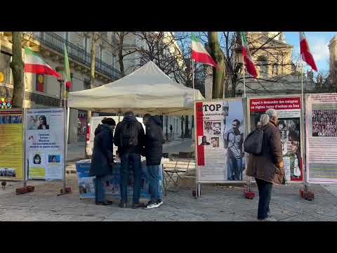 Paris—Nov 28, 2023: MEK Supporters Held a Photo Exhibition in Solidarity With the Iran Revolution