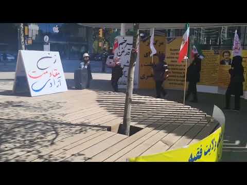 Vancouver, Canada—April 13, 2024: MEK supporters rally in solidarity with the Iranian Revolution.