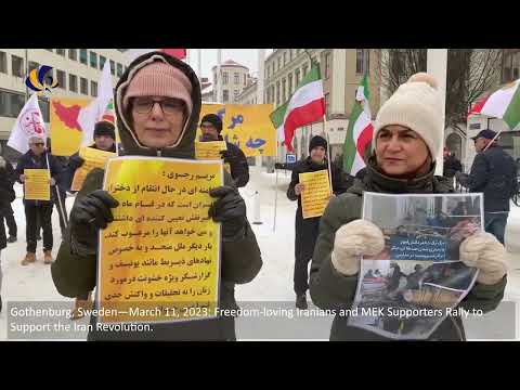Gothenburg, Sweden—March 11, 2023: MEK Supporters Rally to Support the Iran Revolution.