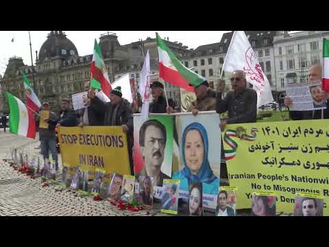 Copenhagen, Denmark—April 29, 2024: MEK Supporters Rally Against the Regime’s Executions in Iran.