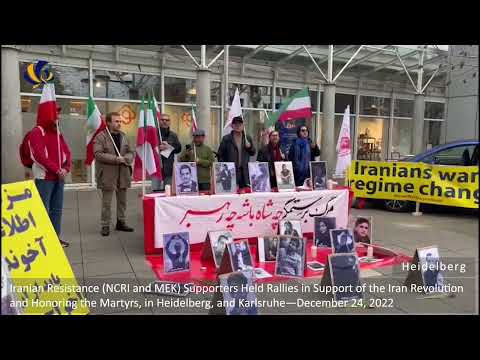 MEK Supporters Rallies in Support of the Iran Revolution in Heidelberg, and Karlsruhe—Dec 24, 2022