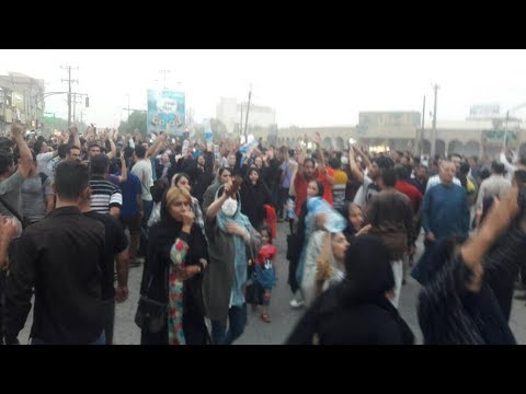 KHORRAMSHAHR, Southwestern Iran, June 29, 2018. People protest against salty drinking water
