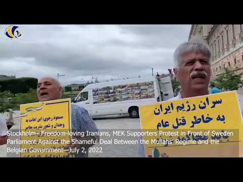 Stockholm–Freedom-loving Iranians, MEK Supporters Protest in Front of Sweden Parliament—July 2, 2022