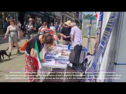 Winchester, England—May 11, 2024: Iranians Held an Exhibition to Support the Iranian Revolution.
