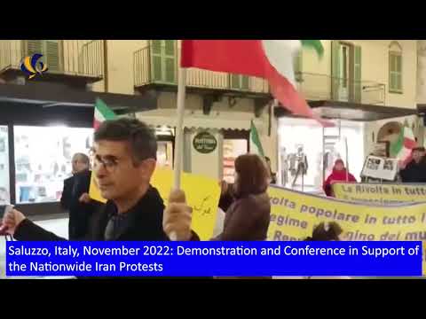 Saluzzo, Italy, November 2022: Demonstration &amp; Conference in Support of the Nationwide Iran Protests